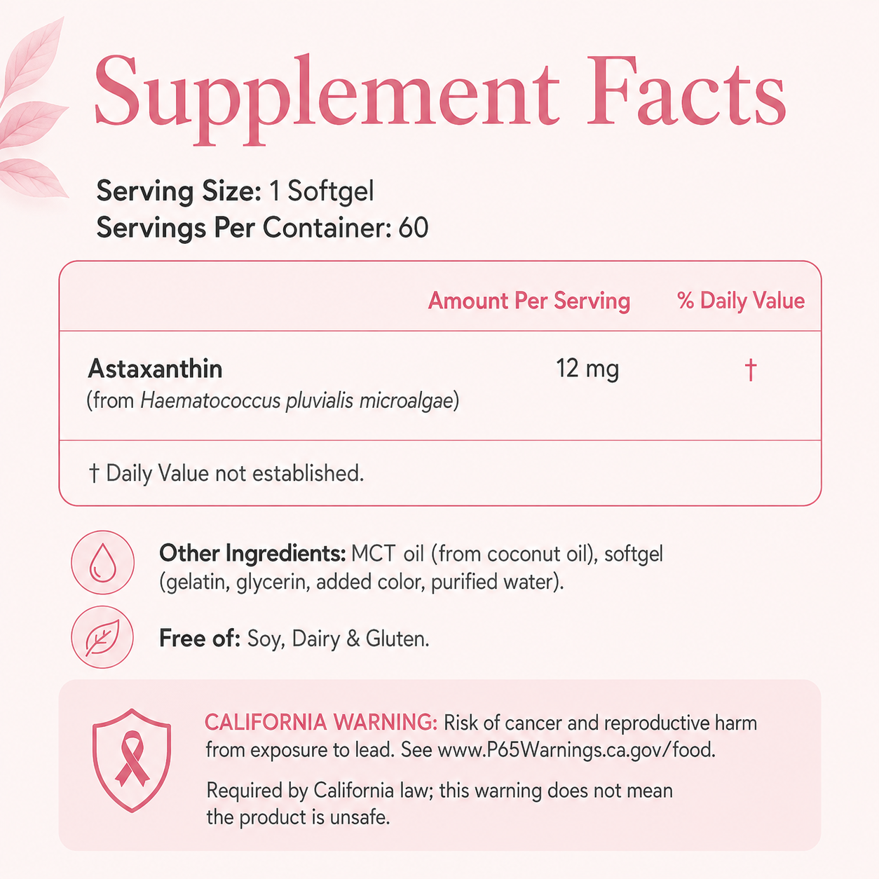 Sorellea - Astaxanthin 12mg